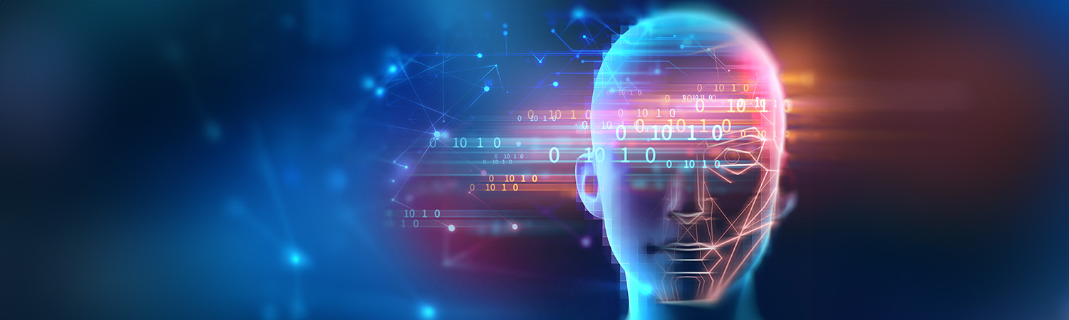 symbol image for transformation of chemosensory sensory perception into digital concepts - head with numerical series